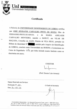 Certificado A Reitoria da UNIVERSIDADE