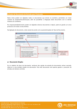 Inclusão de Documento de Entrada para Protocolar