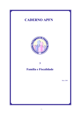 Fam&iacute;lia e Fiscalidade - Associa&ccedil;&atilde;o Portuguesa de Fam&iacute;lias