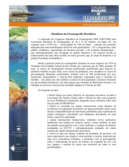 M anifesto da Oceanografia Brasileira