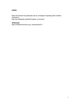 1 AVISO Este documento foi publicado sob as
