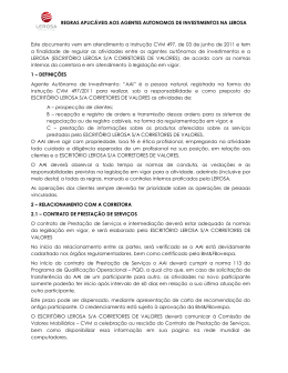 Regras aos Agentes Autonomos de Investimentos