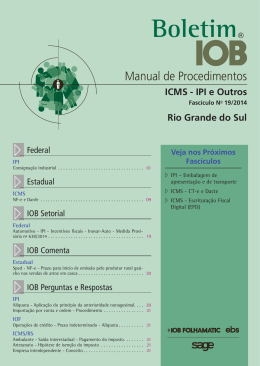 IOB - ICMS/IPI - Rio Grande do Sul - n&ordm; 19/2014