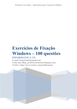 Exerc&iacute;cios de Fixa&ccedil;&atilde;o Windows &ndash; 100 quest&otilde;es