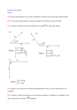 Exercícios de Fixação Vetores 01VE) Que características de um