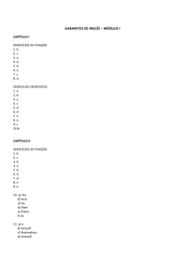 GABARITOS DE INGL&Ecirc;S - APOSTILA 3&ordf;EM