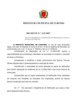 PREFEITURA MUNICIPAL DE CURITIBA DECRETO N.º 212/2007