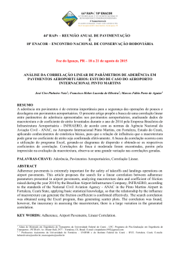 análise da correlação linear de parâmetros de aderência em