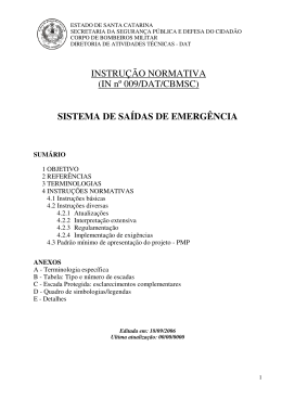 INSTRUÇÃO NORMATIVA (IN nº 009/DAT/CBMSC) SISTEMA DE