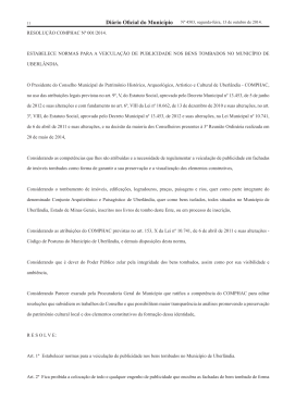 Resolução 001 - Prefeitura Municipal de Uberlândia