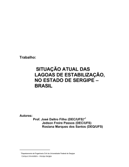 situa&ccedil;&atilde;o atual das lagoas de estabiliza&ccedil;&atilde;o, no estado de sergipe