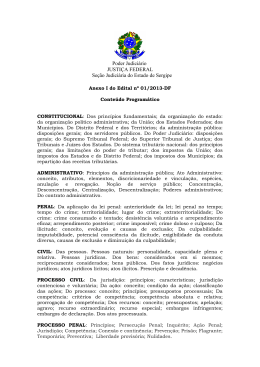 Conteúdo Programático - Justiça Federal do Estado de Sergipe