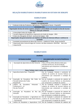 Sergipe - CBH S&atilde;o Francisco