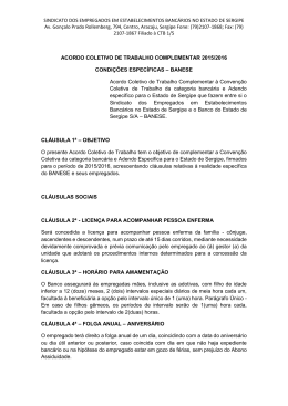 Acordo Complementar Banese 2015-2016