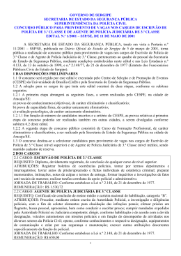 Edital de Abertura - CESPE / UnB