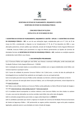 ESTADO DE SERGIPE SECRETARIA DE ESTADO DE