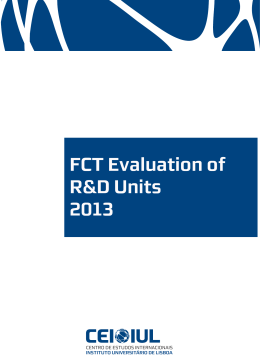 FCT Evaluation of R&D Units 2013 - CEI-IUL - iscte-iul
