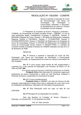 Resolução 105-2006 - Conepe - Esp. Tecnologia da Inf