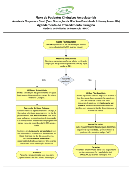 Fluxo de Pacientes Cirúrgicos Ambulatoriais