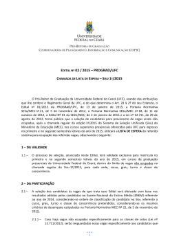 EDITAL N&ordm; 02 / 2015 &ndash; PROGRAD/UFC