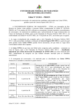 (Cronograma de convoca&ccedil;&atilde;o e matr&iacute;cula para classificados em lista