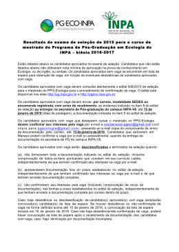 Resultado da Sele&ccedil;&atilde;o de Mestrado do Programa de P&oacute;s