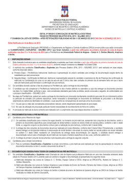 Convocação Retificada 1a Cham. Lista Espera 14.03