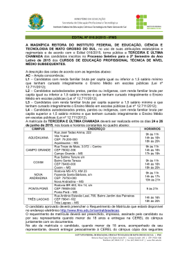 EDITAL N&ordm; 016.9/2015 - IFMS A MAGN&Iacute;FICA REITORA DO