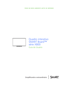Guia do Usu&aacute;rio do Quadro Interativo SMART Board S&eacute;rie X800