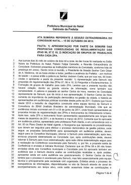 Ata Sumária - Prefeitura Municipal do Natal