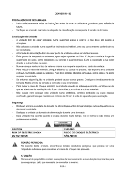 DENVER IR-100 PRECAU&Ccedil;&Otilde;ES DE SEGURAN&Ccedil;A