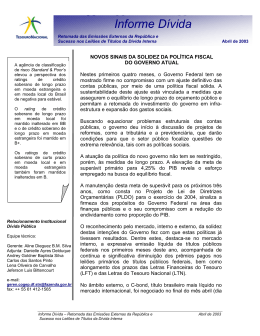 Informe D&iacute;vida - Tesouro Nacional