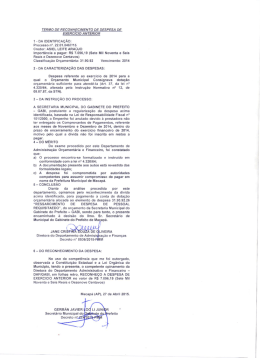 TERMO DE RECONHECIMENTO DE DESPESA DE