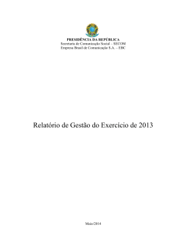 Relatório de Gestão do Exercício de 2013