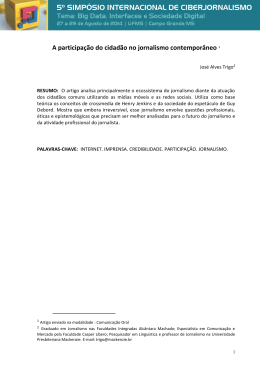 A participa&ccedil;&atilde;o do cidad&atilde;o no jornalismo contempor&acirc;neo