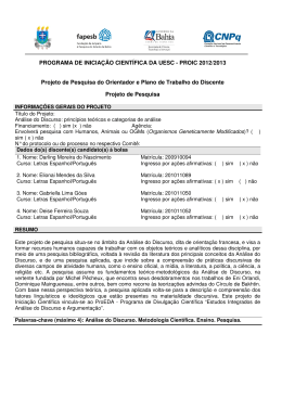 Projetos de Inicia&ccedil;&atilde;o Cient&iacute;fica 2012-2013