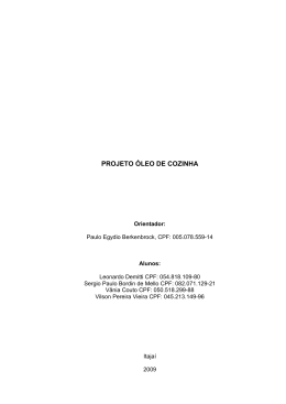 Projeto do &oacute;leo de cozinha - Itaja&iacute;