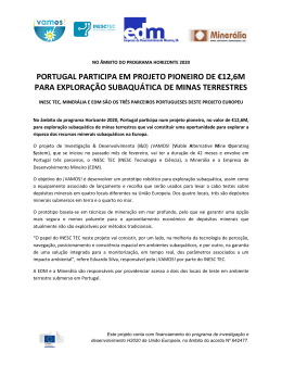 portugal participa em projeto pioneiro de €12,6m para exploração