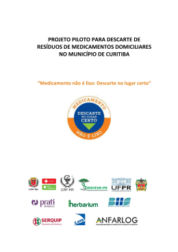PROJETO PILOTO PARA DESCARTE DE RES&Iacute;DUOS DE - CRF-PR