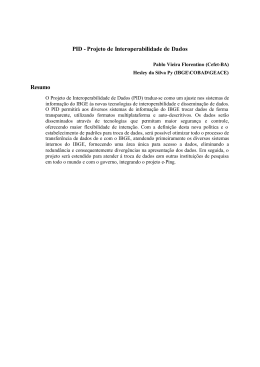 PID - Projeto de Interoperabilidade de Dados Resumo