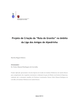 Rota do Granito - Reposit&oacute;rio Cient&iacute;fico do IPCB