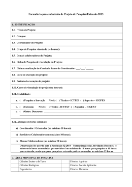 Formulário de projeto - Instituto Federal Catarinense