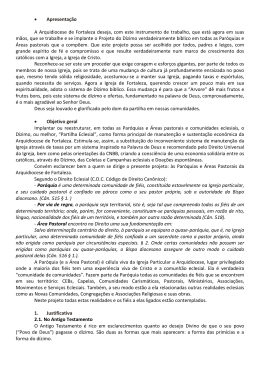Projeto do D&iacute;zimo - Arquidiocese de Fortaleza