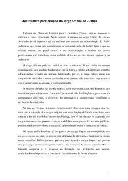 Justificativa para cria&ccedil;&atilde;o do cargo Oficial de Justi&ccedil;a