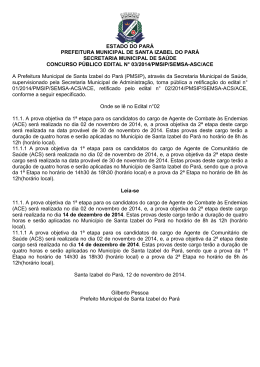 Edital n° 03_2014 - Data da segunda prova objetiva