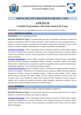 anexo ii - conte&uacute;do program&aacute;tico e descri&ccedil;&atilde;o