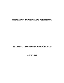Estatuto dos Servidores Vespasiano/MG