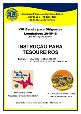 INSTRU&Ccedil;&Atilde;O PARA TESOUREIROS