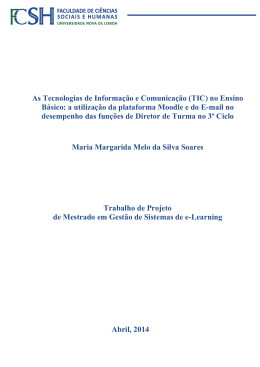 M.M.Soares. As TIC no Ensino Básico DT