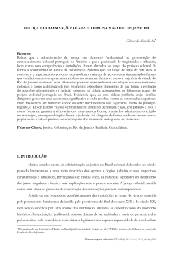 Justi&ccedil;a e Coloniza&ccedil;&atilde;o: Ju&iacute;zes e Tribunais no Rio de Janeiro